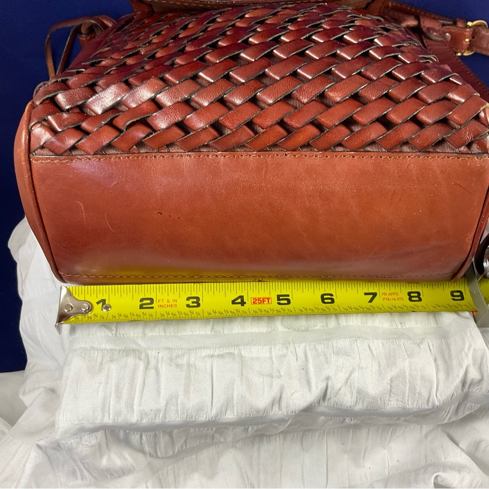 Etienne Aigner Woven Leather Crossbody in Rich Brown with Gold Hardware - Picture 11 of 16